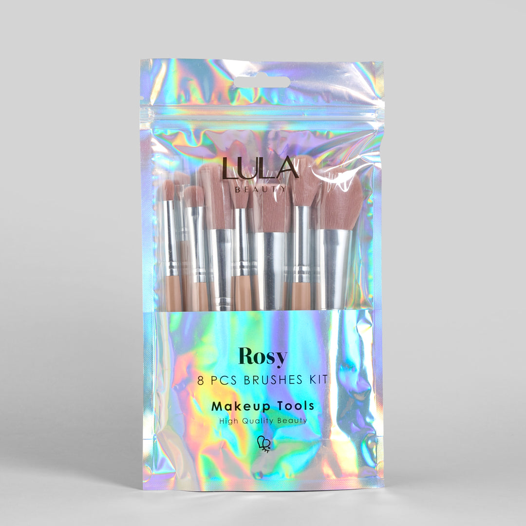 Kit de brochas Rosy X 8pcs – Lula Beauty1