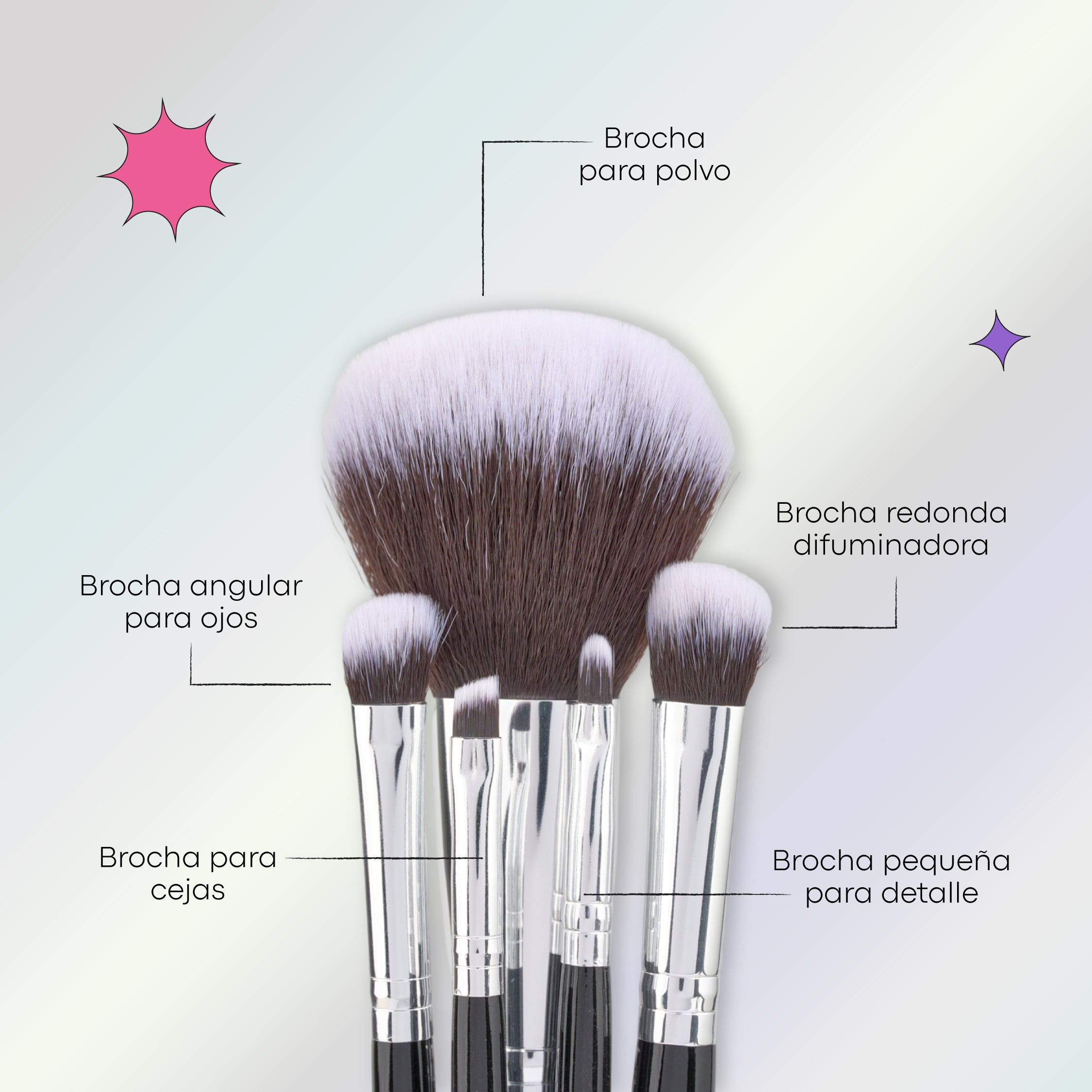 Kit de brochas Academy X 10 Pcs – Lula Beauty - Main Image