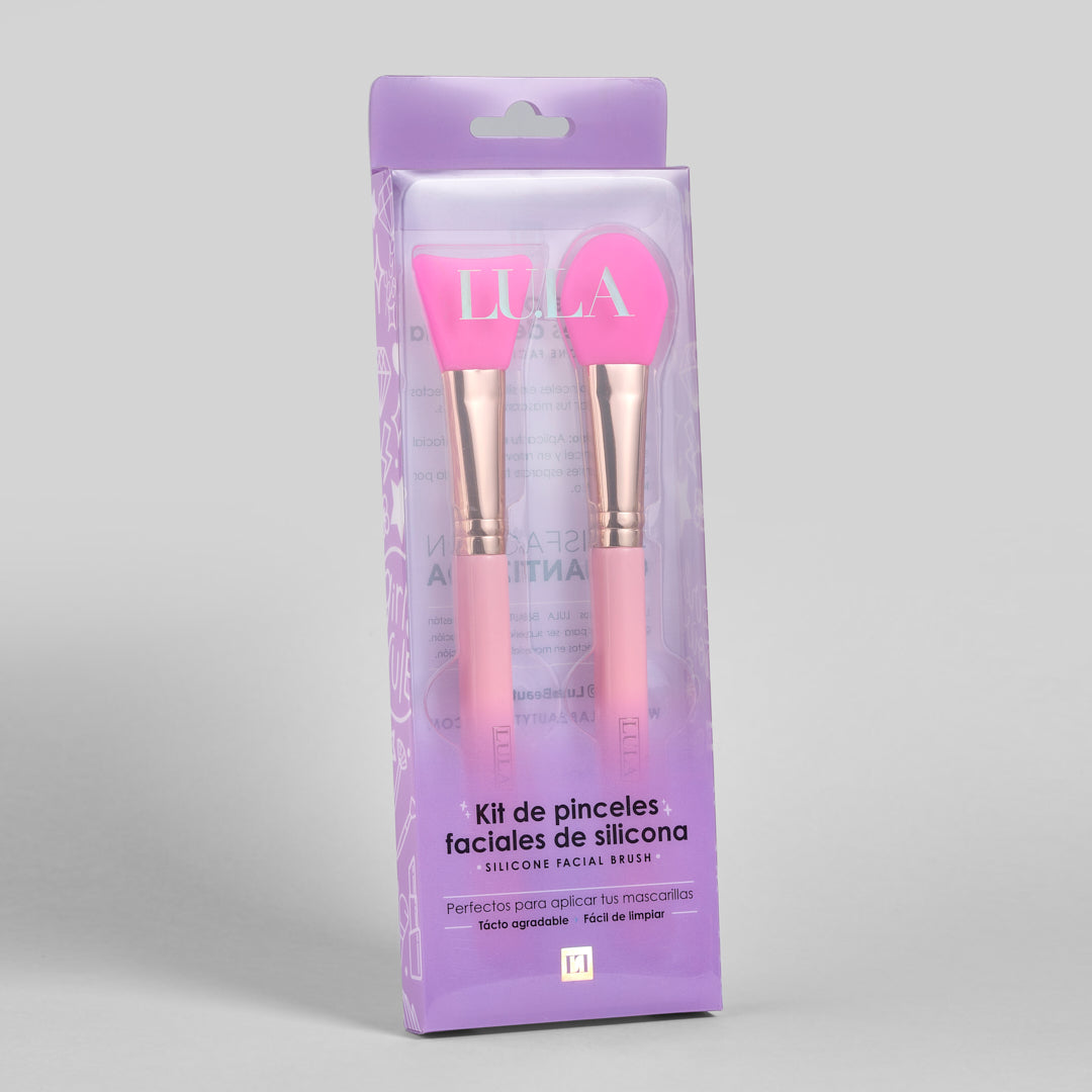 Kit de pinceles faciales de silicona – Lula Beauty